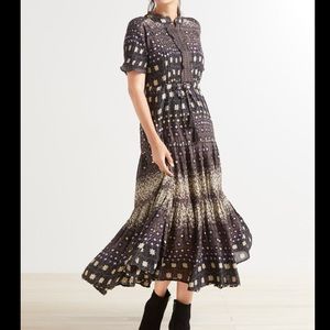 Free People Black and Gold Star Maxi Dress